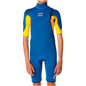 Billabong Boys Junior Pro Series 2mm Zip Free Spring Shorty Blue Wetsuit 12